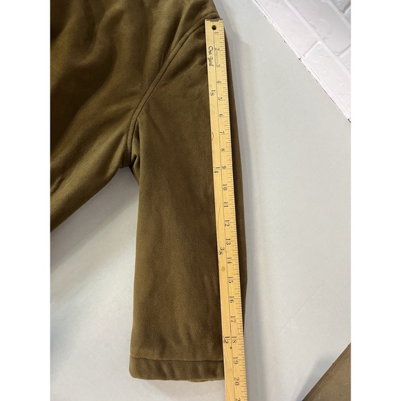K.A.S. Suede Flannel Lined Full Zip Jacket Lg Brown - Picture 8 of 9
